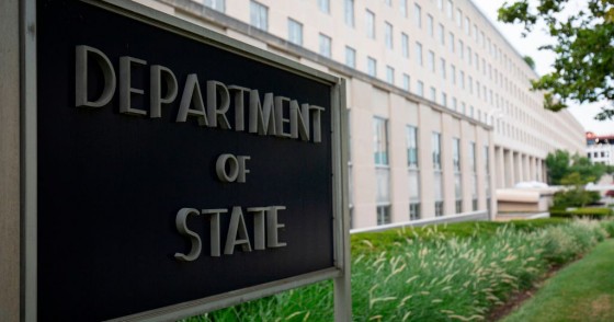 The US Department of State building is seen in Washington, DC, on July 22, 2019. 