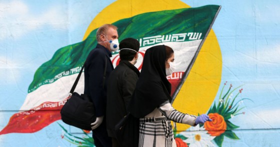 Citizens wear medical masks and gloves as a precaution against coronavirus (COVID-19) on March 01, 2020 in Tehran, Iran.