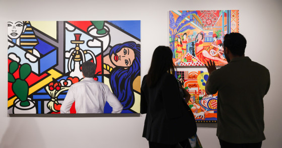Gallery shot of Arab Pop Art: Between East and West at the MEI Art Gallery.