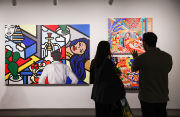 Gallery shot of Arab Pop Art: Between East and West at the MEI Art Gallery.