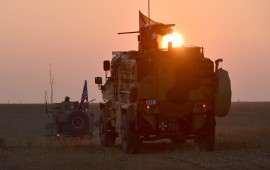 Armoured vehicles of Turkish and U.S. troops